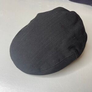 Brixton Flat Cap Herringbone Black Medium 58cm Cotton Polyester Blend